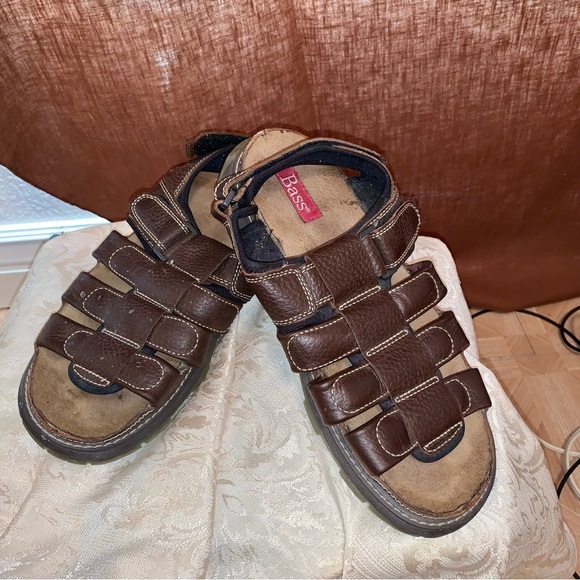 Men's BASS BRAND Brown Velcro Closure Sandals size 10 - Picture 1 of 8